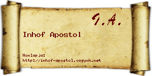 Inhof Apostol névjegykártya